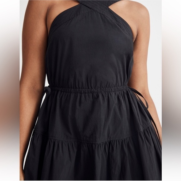 NWT Madewell Poplin Halter Tiered Midi Dress Black Size 2 - Picture 4 of 16